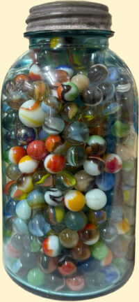 jar of vintage marbles