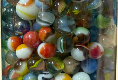 jar of vintage marbles