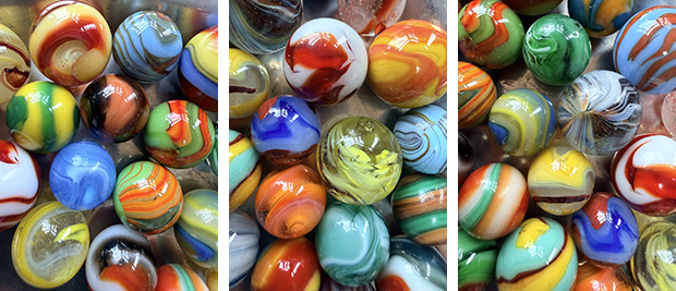 vintage marble lot close-ups